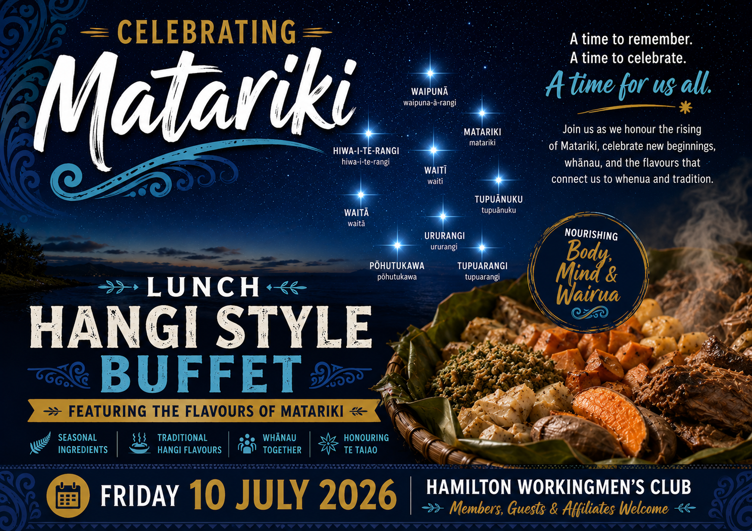Matariki buffet lunch 10 July 2026